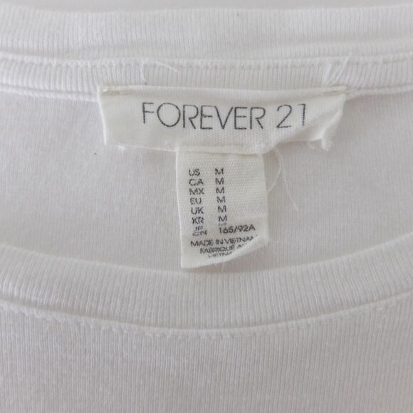 Forever 21 White Base Layer Long Sleeve Tee Size Medium - Picture 5 of 7